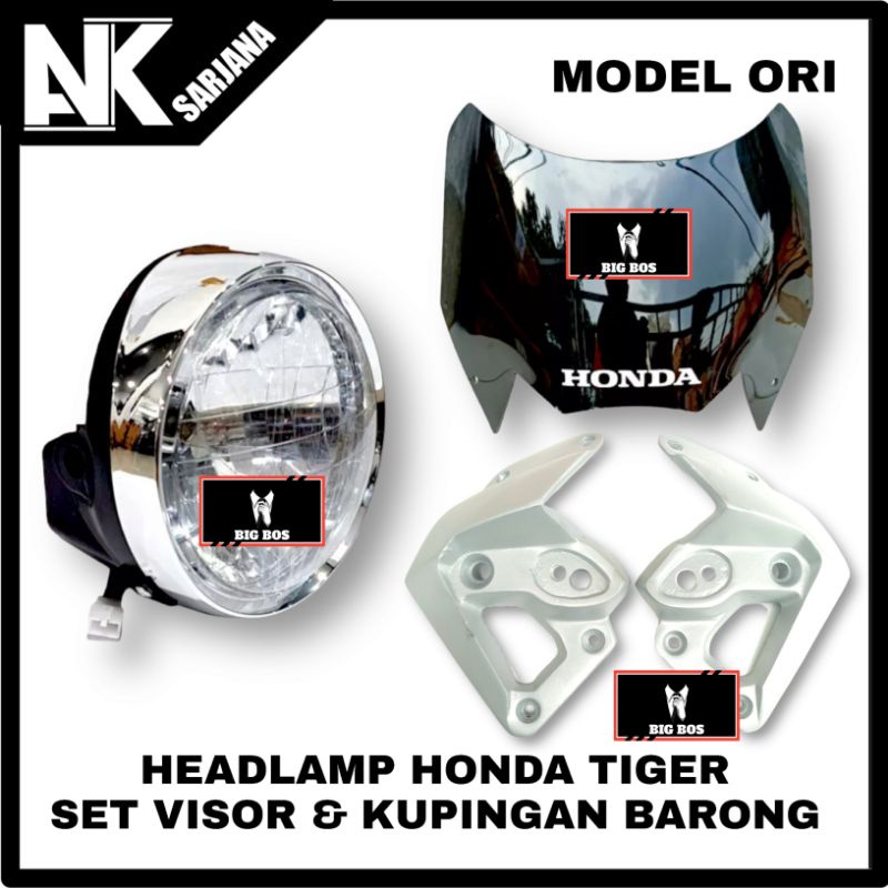REFLEKTOR LAMPU DEPAN HEADLAMP HONDA TIGER TIREV TIGER REVO SET VISOR 2MM 3MM DAN KUPINGAN BARONG SI