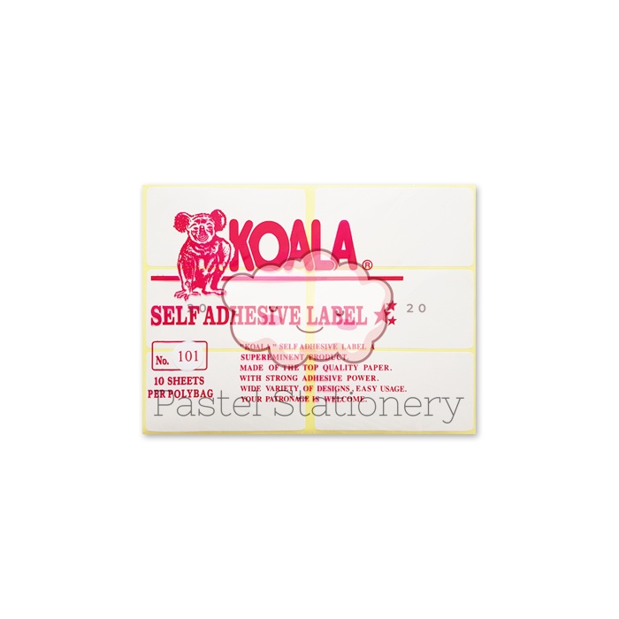 

Kertas Stiker Koala Nomor 101 - Label Sticker Paper No 101 Untuk Undangan Harga Buku Pelajaran Isi 10 Lembar