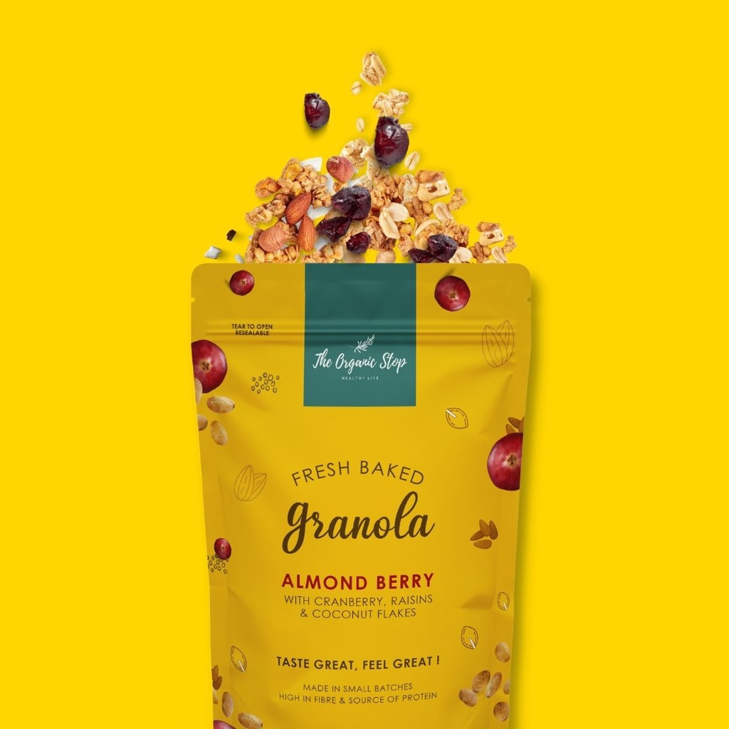 

TheOrganicStop Almond Berry Granola Sereal Makanan Sarapan Sehat 75gr