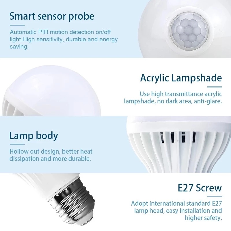 3.7 /7 /9/12W Bohlam Emergency Cerdas Hemat Energi/Lampu Isi Ulang Rumah Tangga Dengan Kait/Lampu Pencahayaan LED Serbaguna