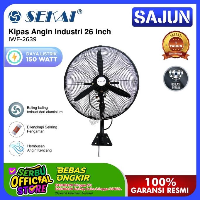 Sekai Kipas Angin Dinding Industri 26 Inch IWF 2639 / IWF2639