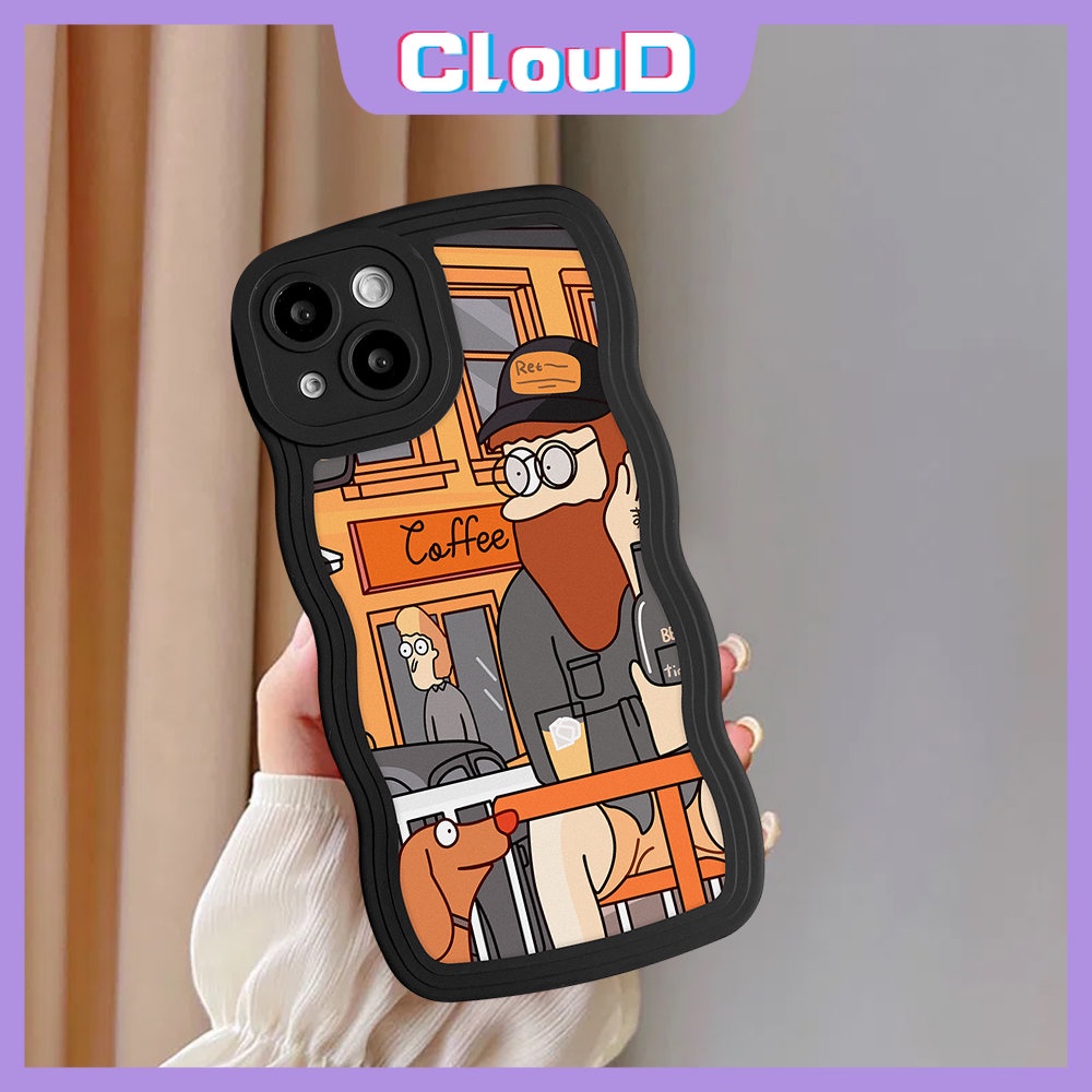 Case Untuk Samsung A14 A04s A53 A50 A52s A33 A50s A03s A04 A30s A13 A23 A11 A04E A12 A21s A52 A32 A51 M32 A02s A22 A31 A20 Soft TPU Wavy Edge Retro Art Ilustrasi Penutup Belakang