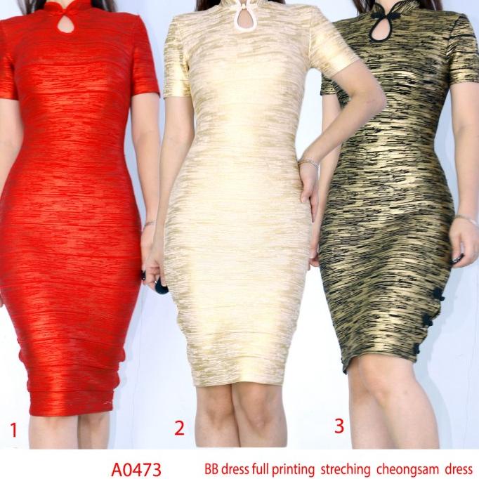 Dress Bb Cheongsam Premium - Minidress Bebe Branded Bodycon Ka0473