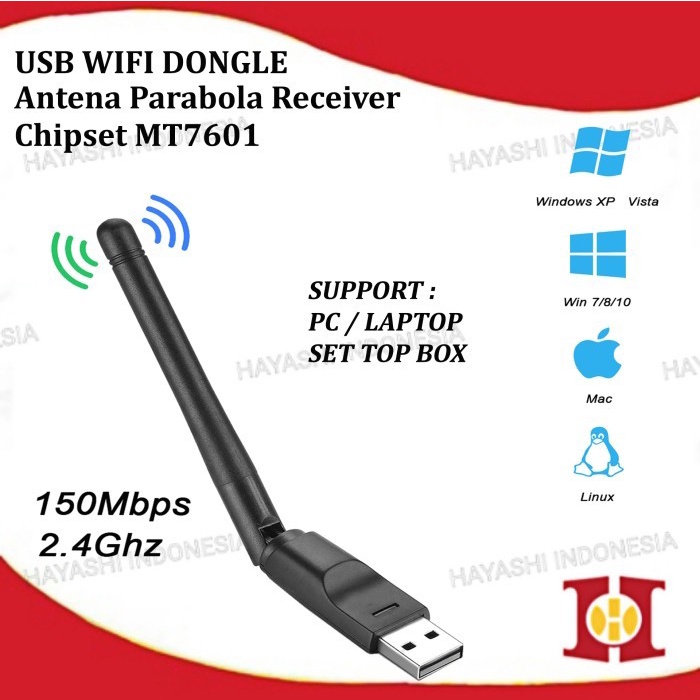 USB Wifi Set Top Box MT7601 Dongle STB Adapter Antena PC Laptop DVB T2