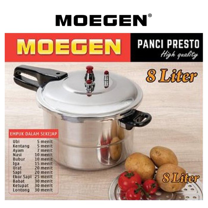 Moegen Panci Presto 8 Liter Pelunak Daging Presto Original Serbaguna
