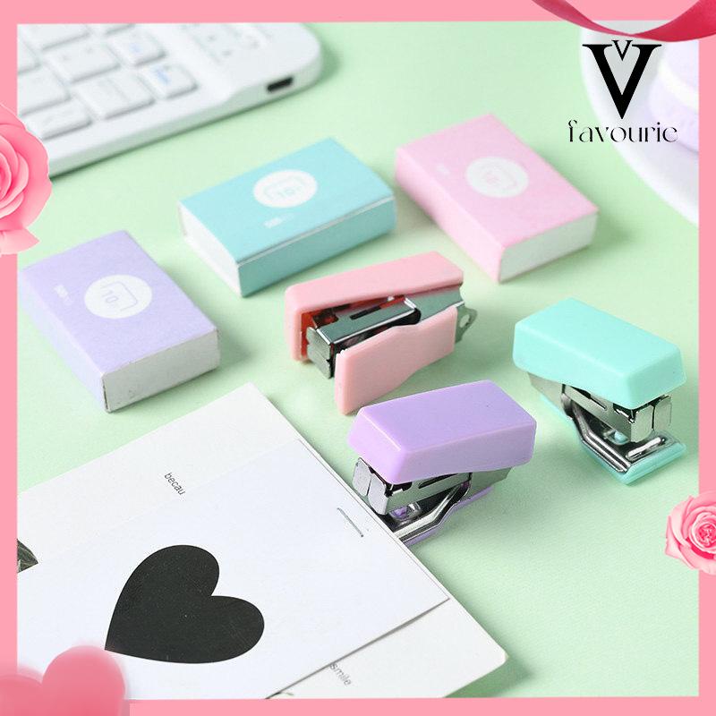 CODstapler staple cute set Stapler Mini Set Staples Perlengkapan Kantor  Mengikat Logam Kreatif-FA