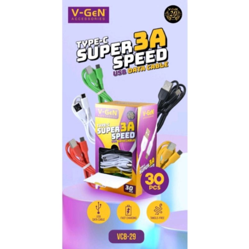KABEL TERMURAH V-GEN FAST CHARGING READY TYPE C (VCB-29)