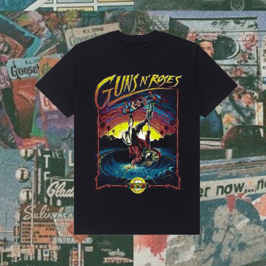 [HOT] Ossu Official ""GNR SkkateBoard "" Reguler T-Shirt | Stone Wash | Black | White | Kaos Band GN