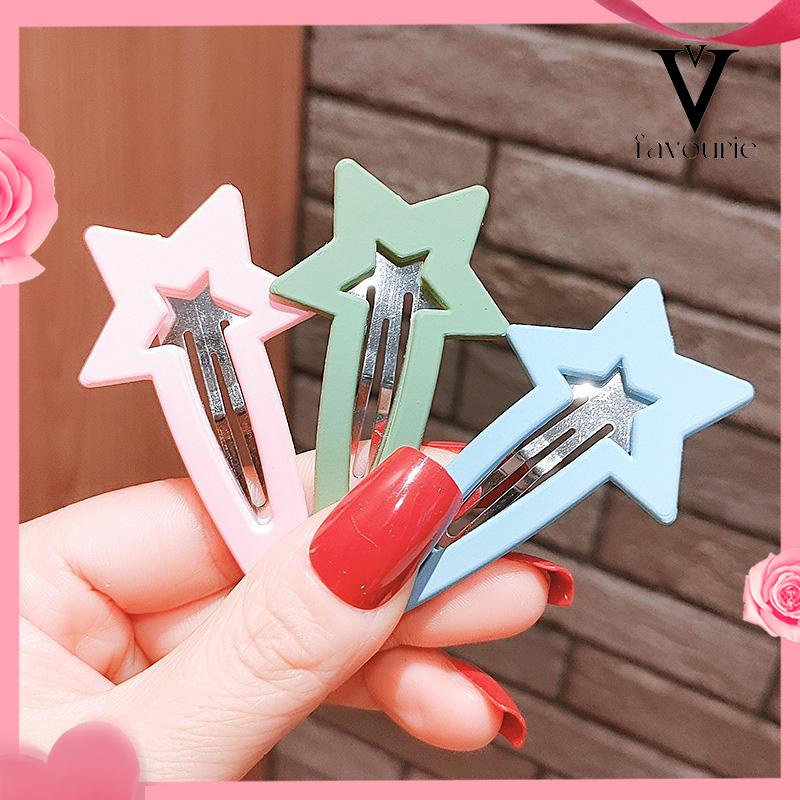COD6 PCS Sederhana Temperamen Jepit Rambut Gadis Sisi Poni Jepit Rambut Rusak Rambut Permen Klip Warna-FA
