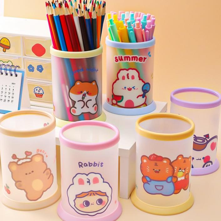 

レ (CLASHOP)Tempat Pen Pensil Meja kotak pensil karakter lucu bulat ₭