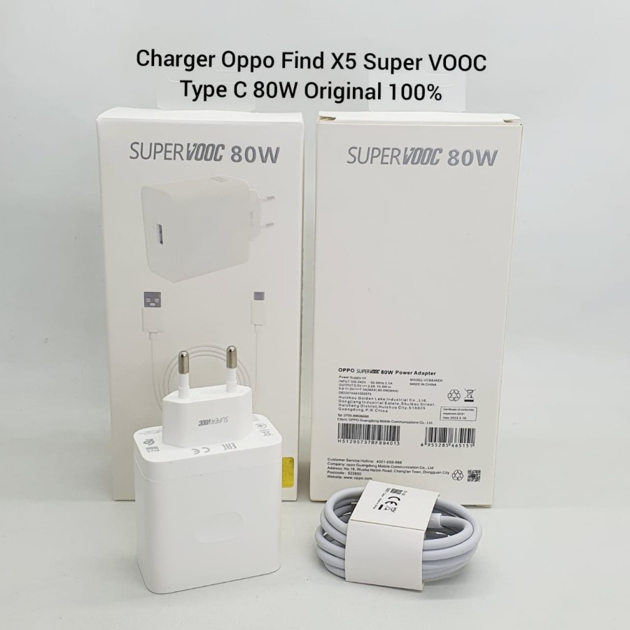 Charger OPPO Find X5 / 5 Pro SuperVOOC USB to Type C 80W Fast Charging