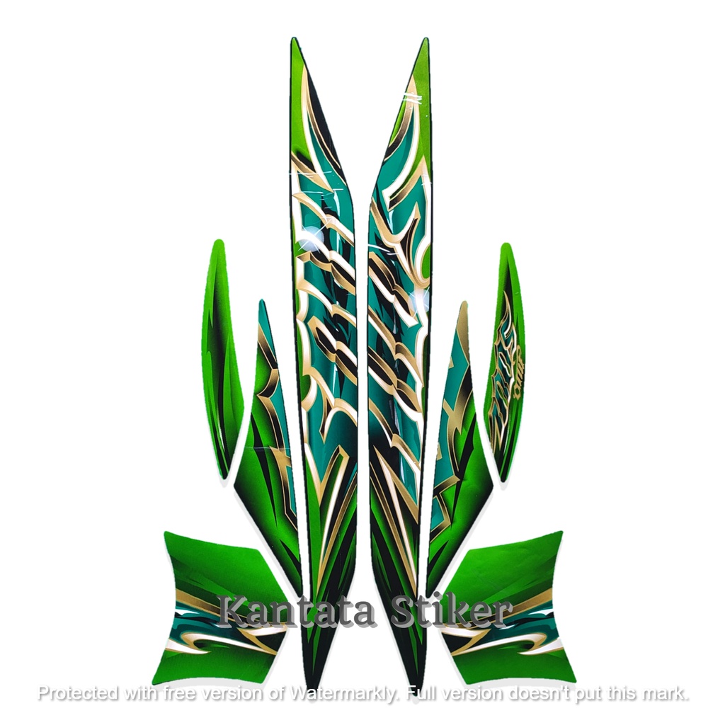 STIKER STRIPING LIS LES BODY MOTOR YAMAHA MIO SOUL 2010 HIJAU STANDAR FULL SET