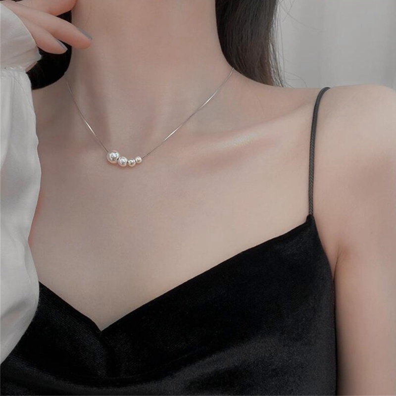 Fancyqube Fashion Baru Empat Mutiara Choker Kalung Gadis Musim Panas Mewah Baroque Mutiara Liontin Rantai Klavikula Untuk Wanita Perhiasan Hadiah