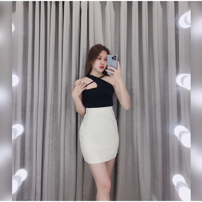 CLOUDY - Korea Cross Tanktop Jersey 1699 - Tanktop Silang - Top Korean Halter