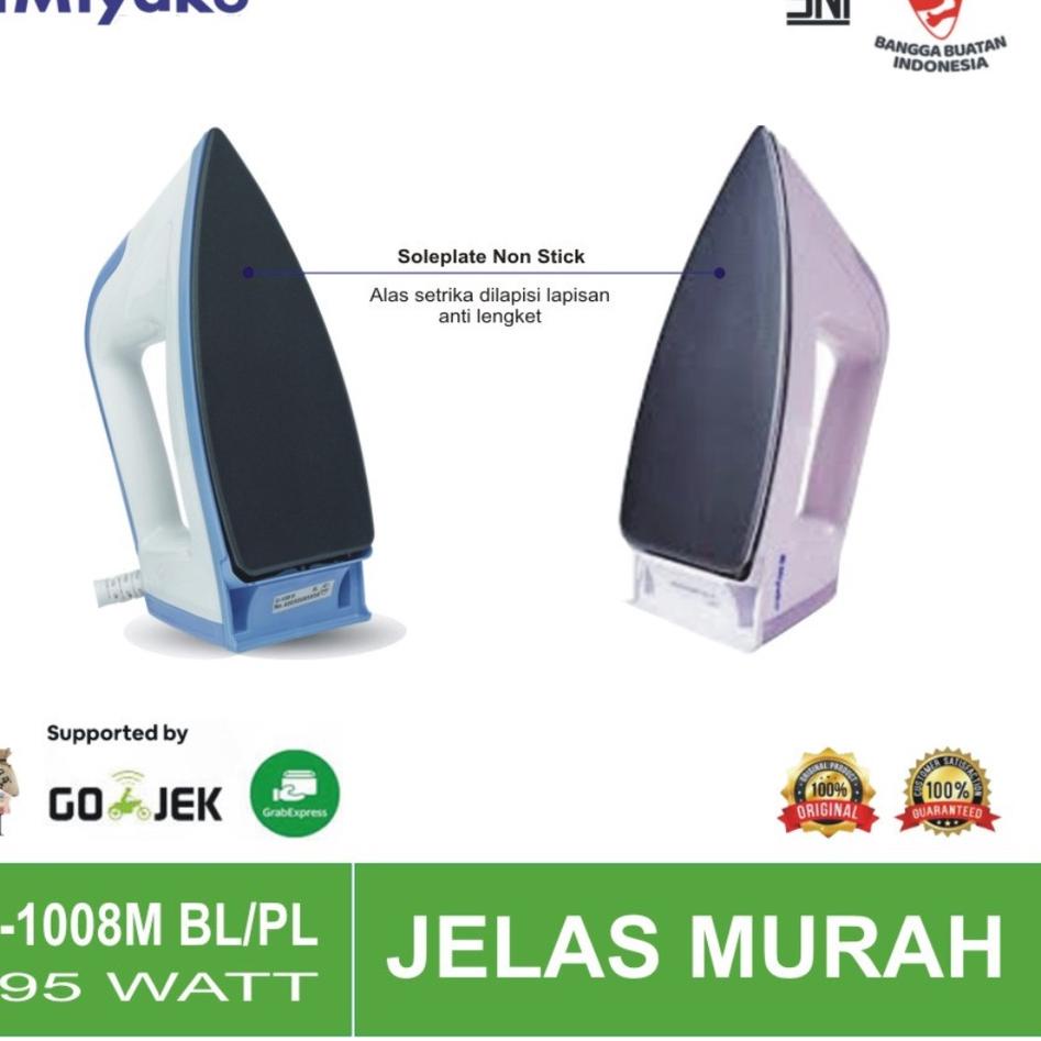 Sekarang Bermanfaat Miyako EI 1008 M Setrika Listrik 395 Watt - Ungu/Biru - Original Garansi Resmi E