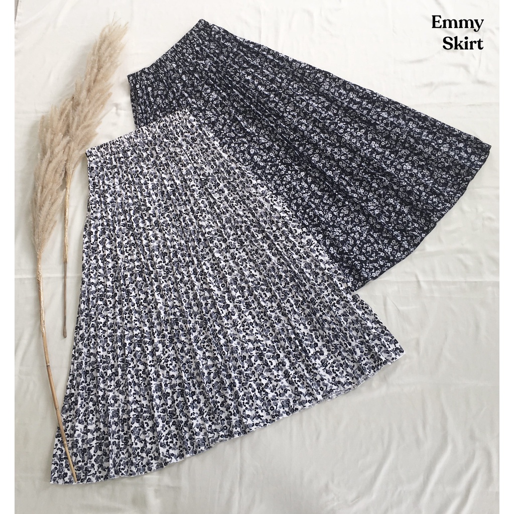 EMMY - ROK PLISKET MOTIF BUNGA BAHAN HYGET PREMIUM