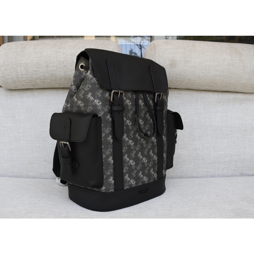 [Instant/Same Day]COACH 89897 Black Backpack Mountaineering Bag beibao