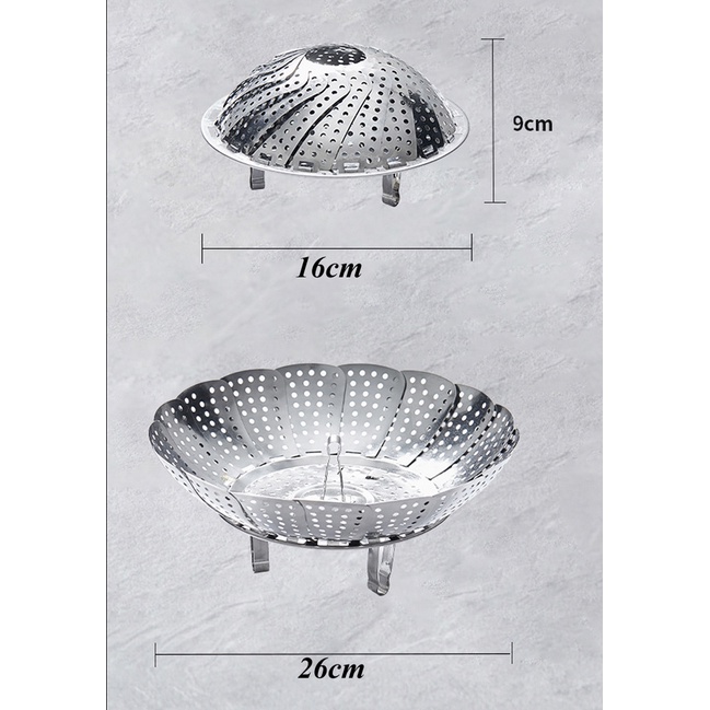 Kukusan Panci Perlengkapan Dapur Stainless Steel Flexibel Ukuran Diameter Sampai 21 cm