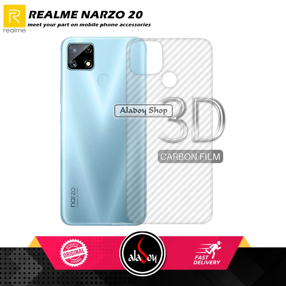 Paket 3IN1 Tempered Glass Layar Matte Anti Glare Realme Narzo 20 Free Tempered Glass Camera dan Skin Carbon