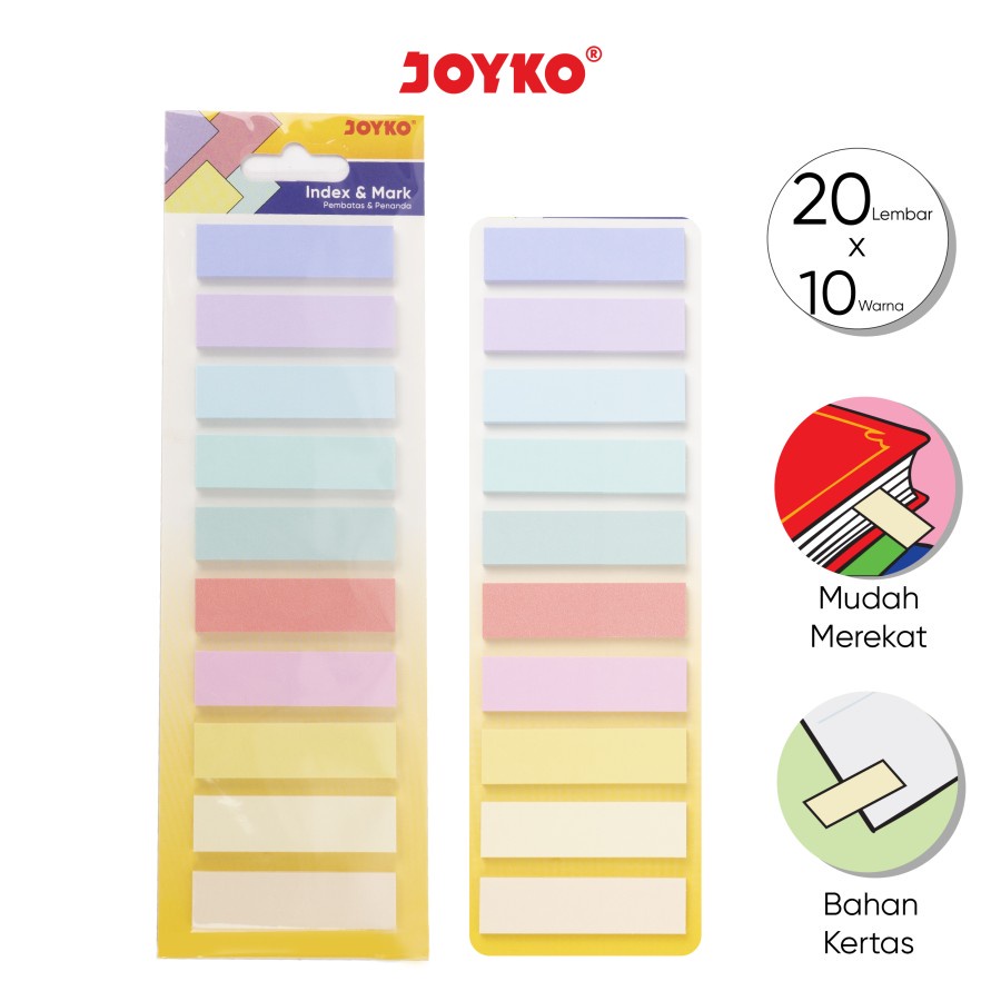 

INDEX MARK JOYKO IM-65 PAPER MATERIAL | MEMO STICK BAHAN KERTAS | PENANDA BUKU | PEMBATAS KERTAS | MEMO TEMPEL