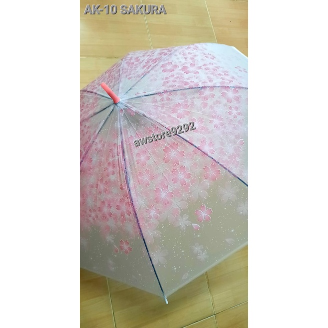 Payung Hujan Import Korea Transparan Motif Elegan Cantik Cute AK 06-10