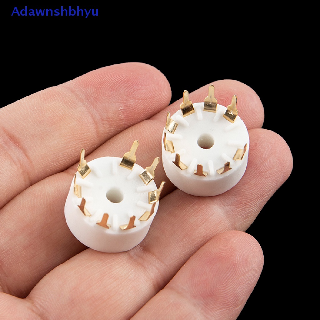 Adhyu 5Pcs Keramik 9pin B9A PCB Mount Tube Socket 12AX7 12AT7 Hifi Audio Vintage AMP ID