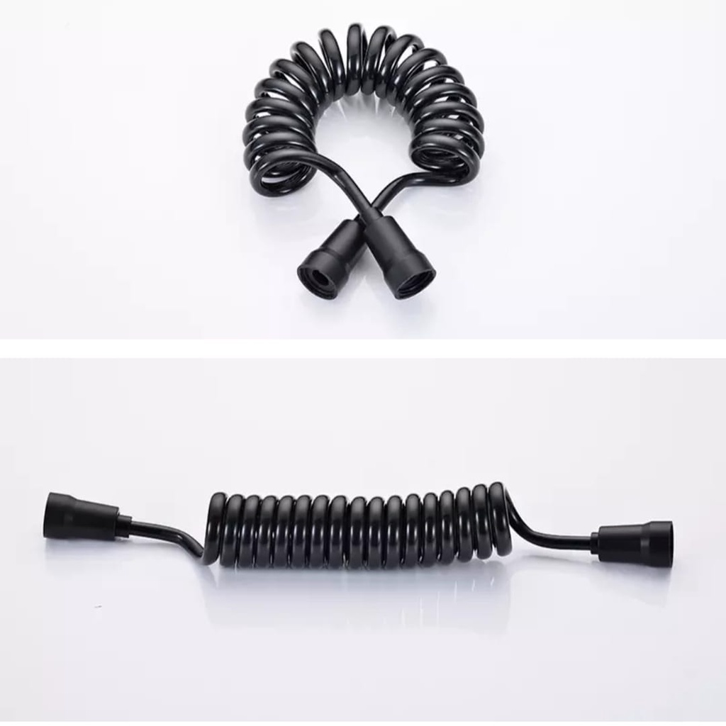 Selang Shower 150cm Plastik Hitam Model Telepon Telpon Flexible Hose Shower 1,5 m Telephone BLack X50H