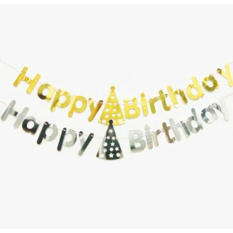 Banner happy birthday estetik set | bunting flag happy birthday | dekorasi ulang tahun | dekorasi ul