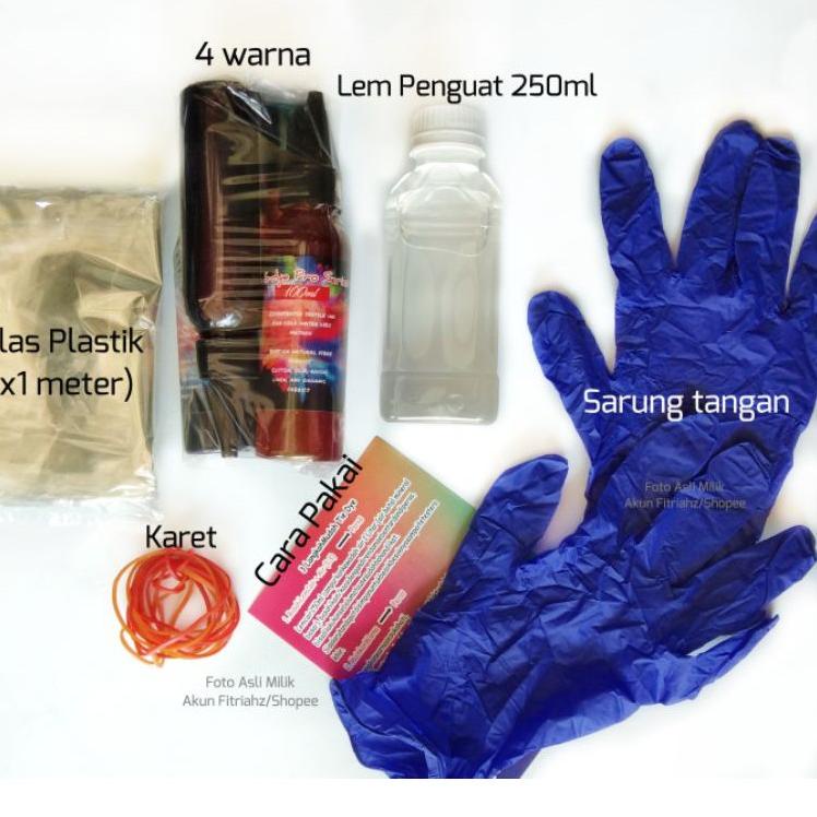 

➚ 4 Pcs TieDye Pro series Tie dye Kit pewarna tekstil kain kaos diy jumputan shibori remasol ㅻ