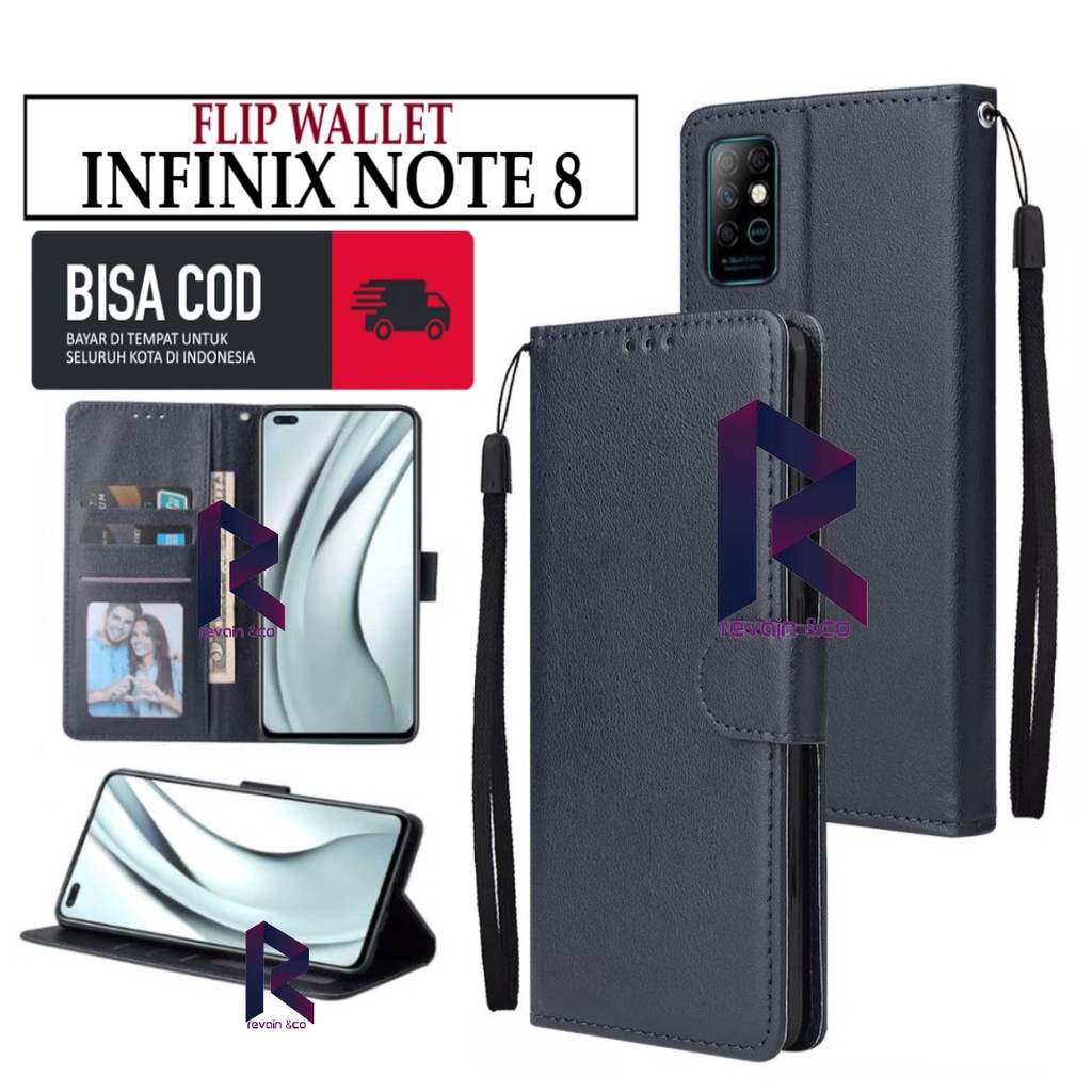 CASE INFINIX NOTE 8 FLIP WALLET LEATHER KULIT PREMIUM SARUNG BUKA TUTUP KESING HP FLIP CASE INFINIX NOTE 8