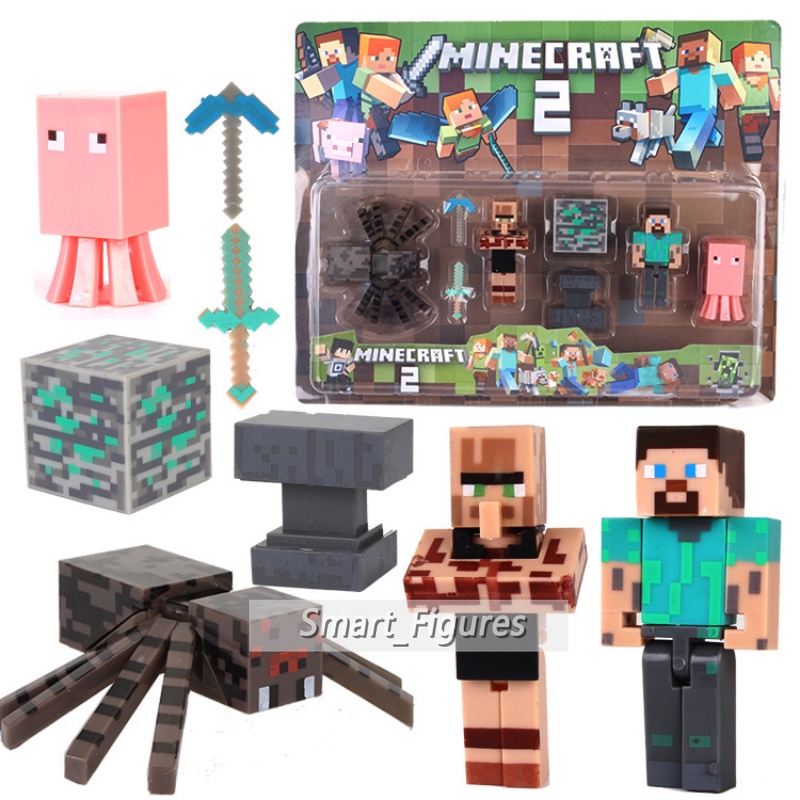 Mainan Hadiah Ejectable Luminous EnderDragon MC Orang Kampung Besi Golem Rambat Enderman Diamond Steve Karakter Game