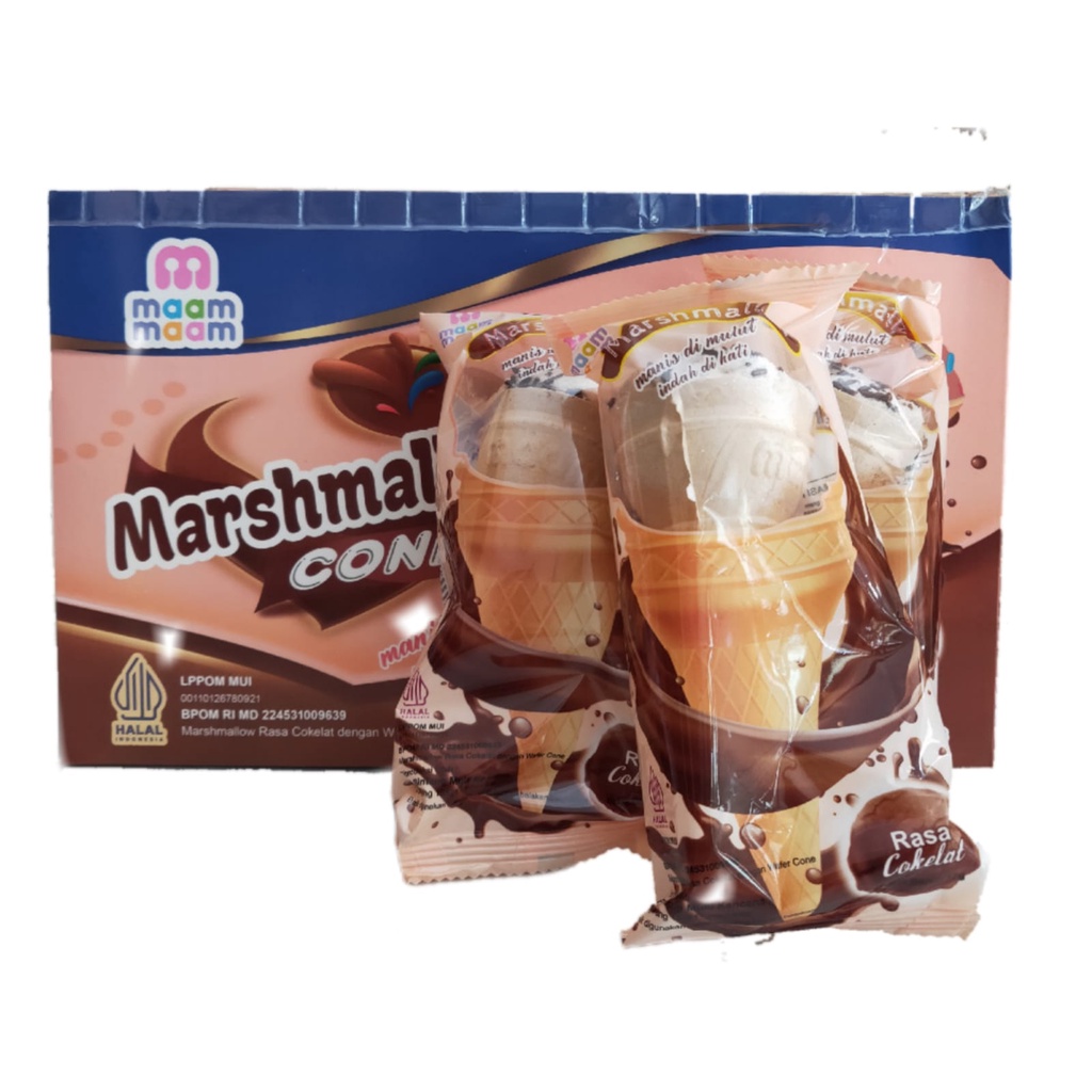 Marshmallow Manis Lezat / Maam Marshmallow / Marshmallow dengan Cone 24 pcs