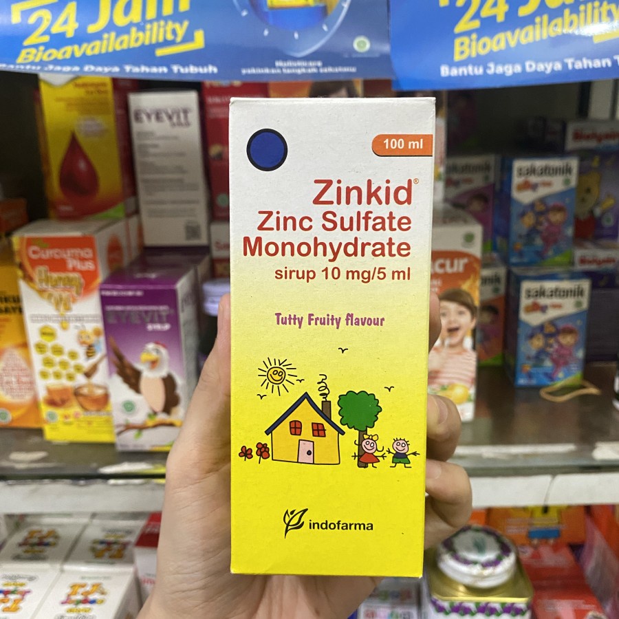 Jual Zinkid Zinc Sulfate Monohydrate Sirup 100ml Shopee Indonesia