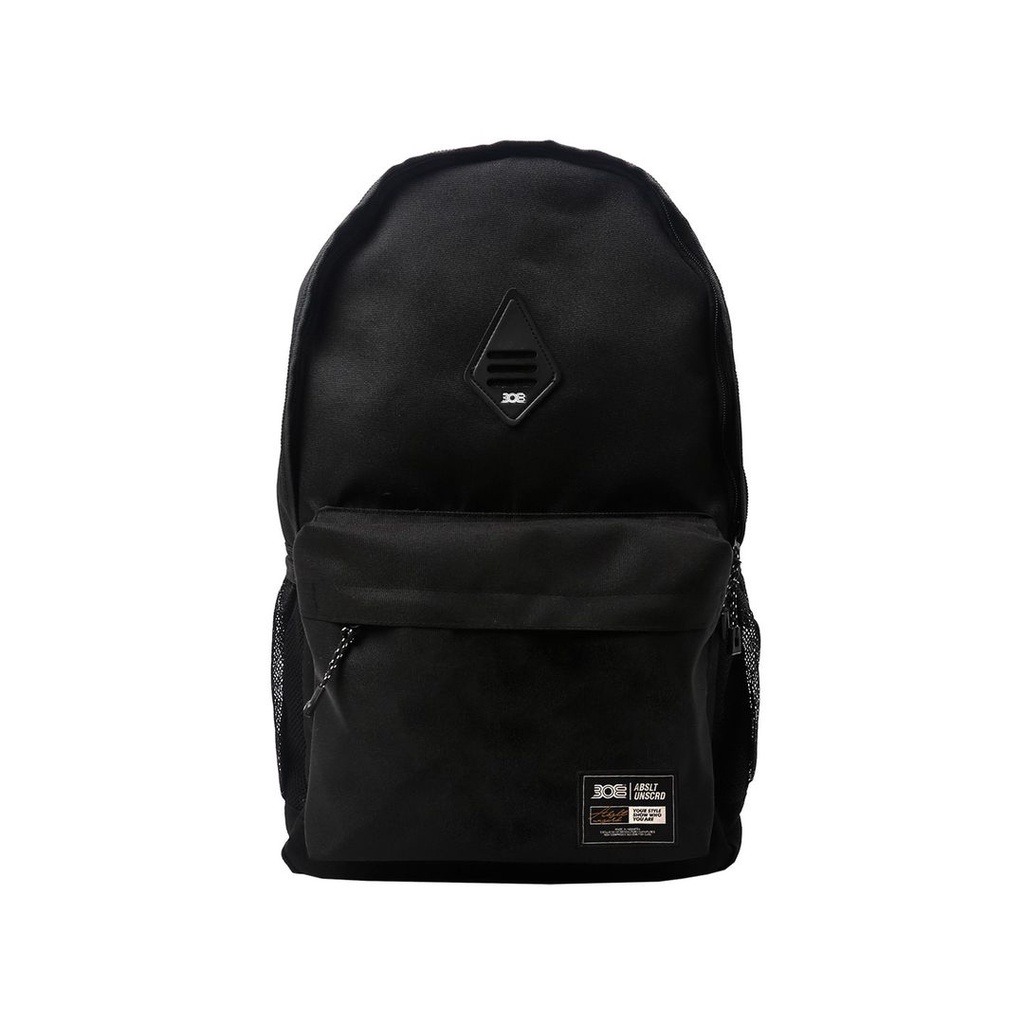 308 Absltunscrd - BACKPACK / TAS RANSEL Bag Laptop 308 Square Label - Black