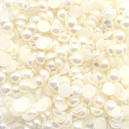 Half Pearl White Nail Art 2mm 3mm 4mm Mutiara Belah Manik-manik Kuku Wajah Craft Kosmetik Hiasan Kuku Eye Korean Make Up Handphone Decorations Wedding Party Cosplay Flat Back Gems Bead Putih Gradient Mermaid Color Pink Blue Purple