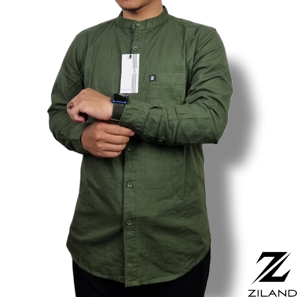 Kemko Dewasa ZILAND Kemeja Koko Pria Lengan Panjang Polos Katun Sigaret Premium Ada Ukuran Jumbo High Quality