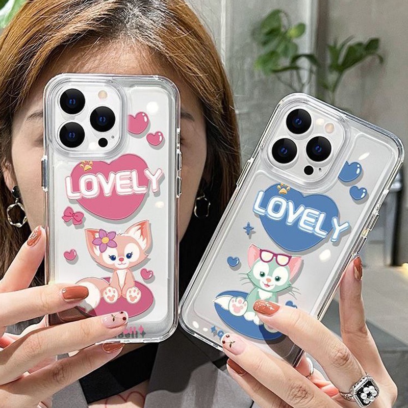 IPHONE Cute Lovely Fox Shockproof Soft Phone Case Kompatibel Untuk Iphone11 14 13 12 Pro XS Max Casing X XR 78 6 6S Plus Cover TPU Transparan