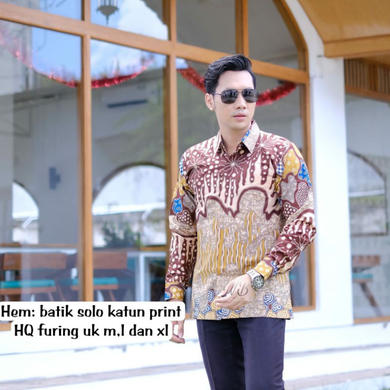 Kemeja Batik Pria Lengan Panjang Kekinian Terbaru FURING S M L XL XXL NH