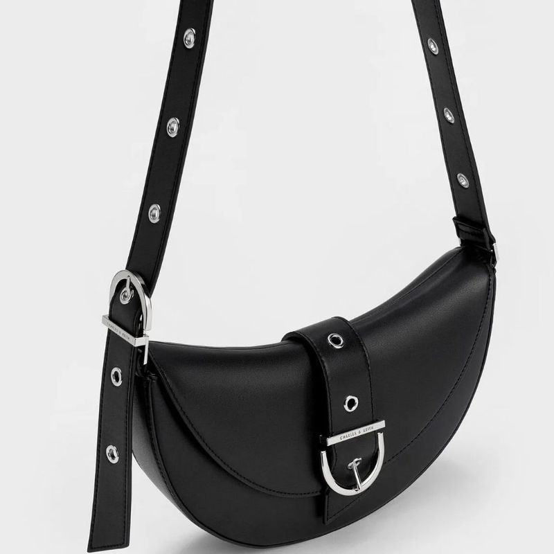 CK Buckled Strap Crescent Bag