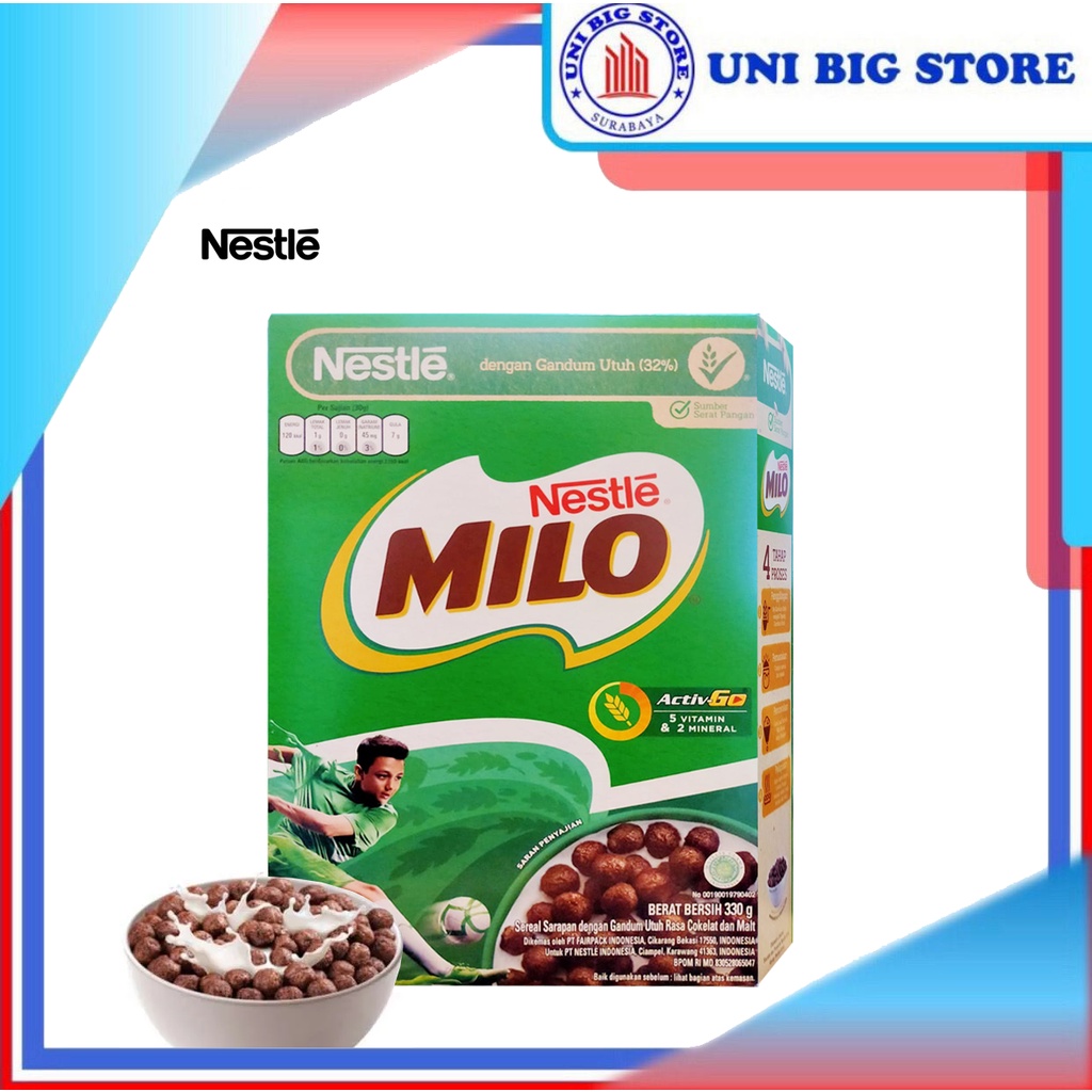 

Nestle Milo Activ-Go Ball Cereal 330 gr Sereal Sarapan Gandum Cokelat Bola COklat