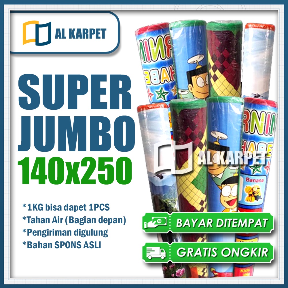 GRADE A - Karpet Lantai Jumbo 140x250 / Karpet Spon Anti Air / Tikar lantai spon / Tikar