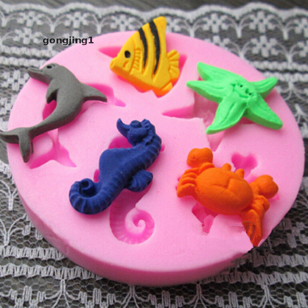 Ggg New Sea Beach Silicone Cake Sugarcraft Mold Cetakan Fondant Sabun Cetakan Coklat 1PC ID