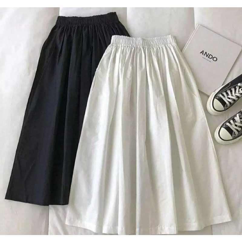 Rok panjang/Rok polos twrbaru saku depan/rok muslim terbaru terlariskekinian/rok remaja warna hitam 