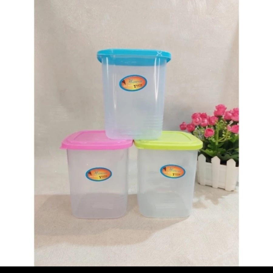 Toples Plastik Tantos Segi uk.L Serbaguna Storage Box Kotak Tempat Penyimpanan Makanan Kue Kering Sn