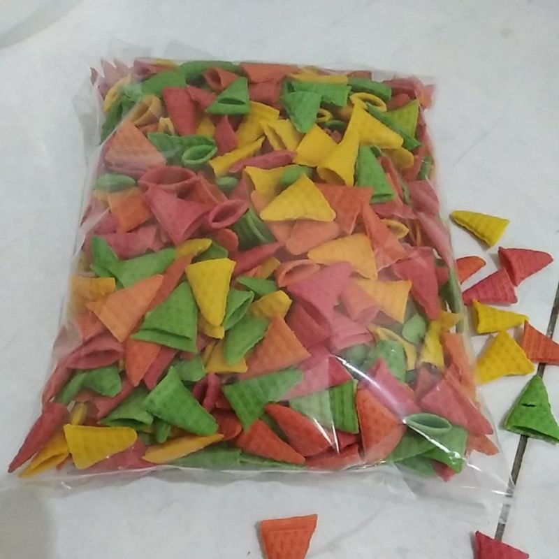 

krupuk gandum terompet warna-warni 250gr