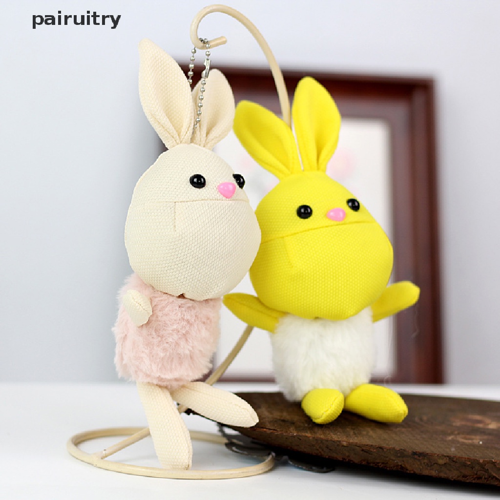 Prt 1Pc Boneka Kelinci Lucu Boneka Plush Animal Bunny Mainan Boneka Gantungan Kunci Untuk Hadiah Anak PRT