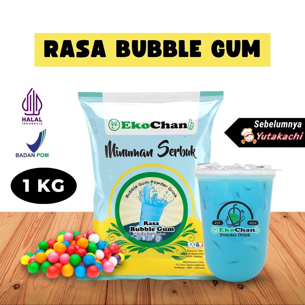 

Bubuk Minuman Bubble Gum 1 Kg EkoChan / Powder Drink Aneka Rasa / Bubuk Minuman Kekinian / Serbuk Minuman / Bubble Drink