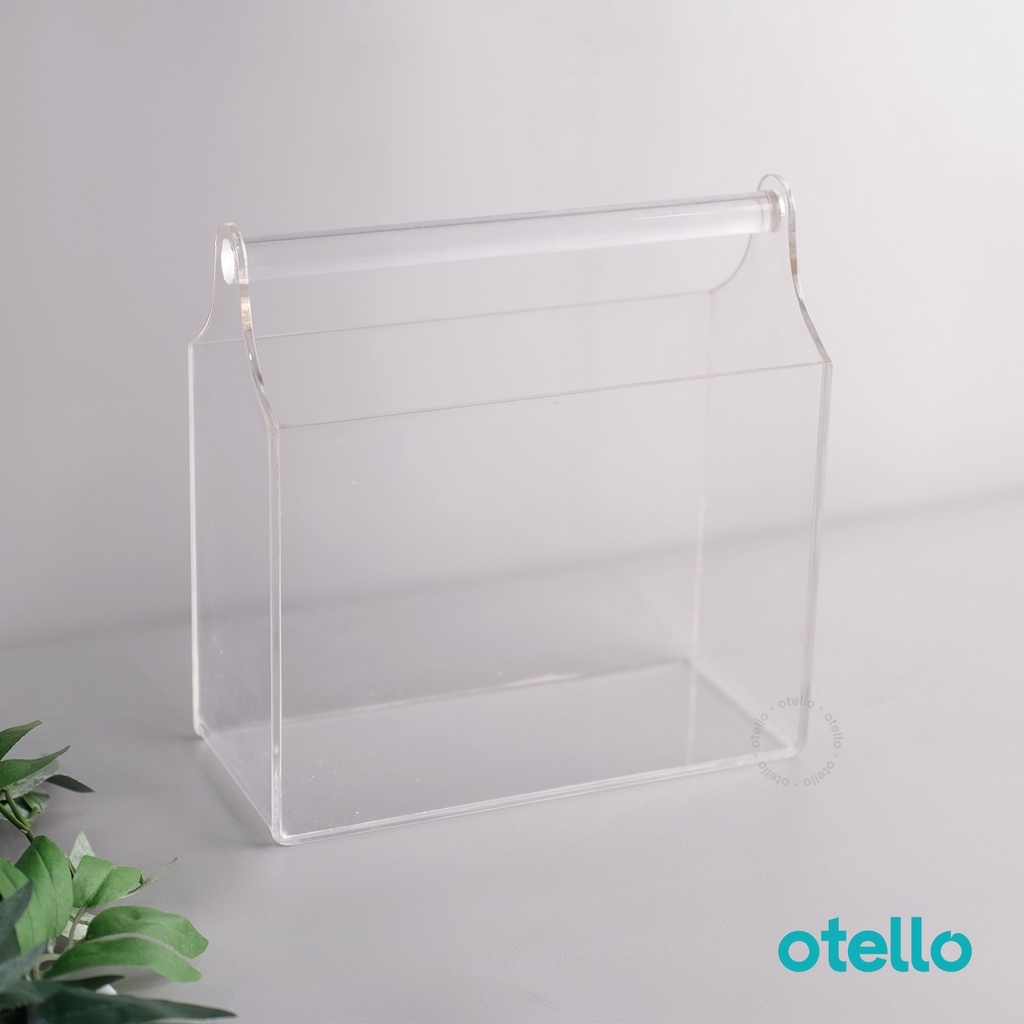 Tas Akrilik Keranjang Acrylic Box Handle Holder Packaging Christmas Hampers Gift Kotak Natal Aklirik Bag Transparan