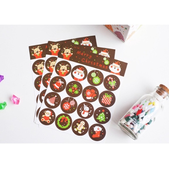 

Sticker Natal Christmas Stiker Produk / Label Stiker Kemasan Produk Botol