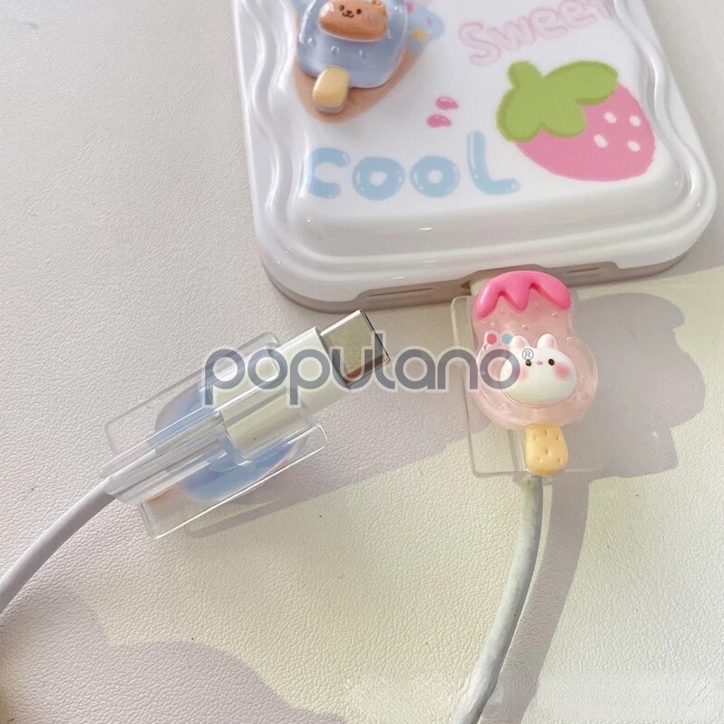 Pelindung Ujung Kabel Charger iPhone Android Cable Saver Hp Lucu 3D